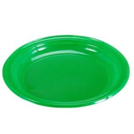 Piatto di Plastica Piano Verde 205mm (960 Pezzi)