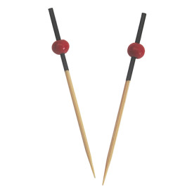 Spiedi di Bambu Rosso e Nero 7cm (100 Pezzi)