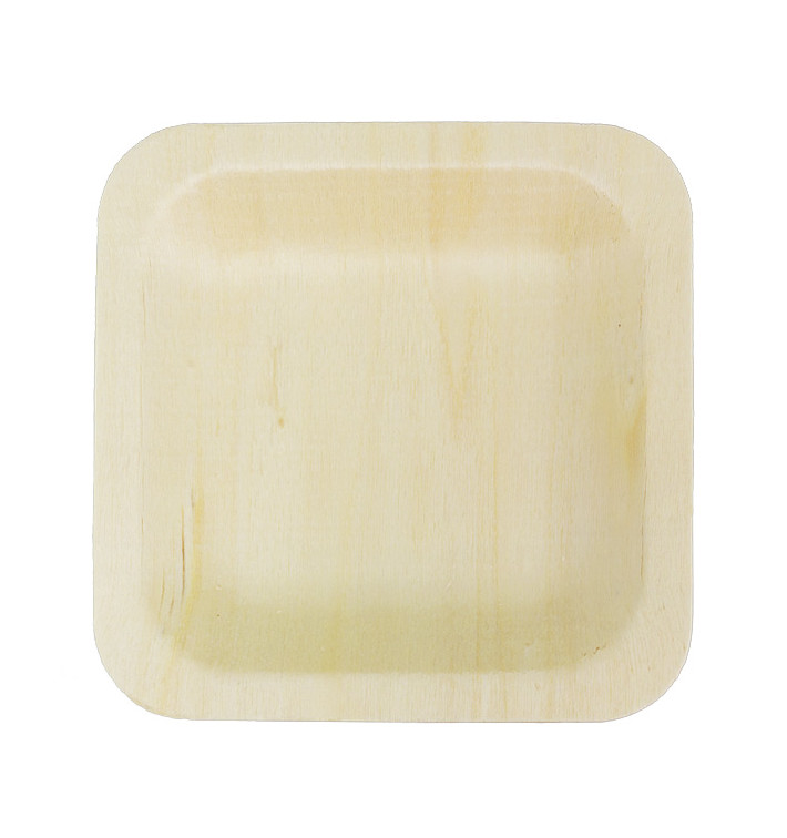 Piatto di Legno quadrato 11,5x11,5cm (25 Pezzi) Piatto di Legno quadrato 11,5x11,5cm (25 Pezzi)