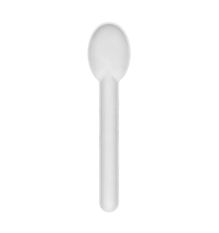 Cucchiaio di Canna da Zucchero Bianco 16cm (50 Pezzi) Cucchiaio di Canna da Zucchero Bianco 16cm (50 Pezzi)