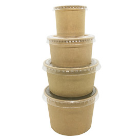 Contenitori Cartone Kraft per salse 100ml Ø7,3cm (50 Pezzi)