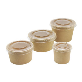 Contenitori Cartone Kraft per salse 100ml Ø7,3cm (50 Pezzi)