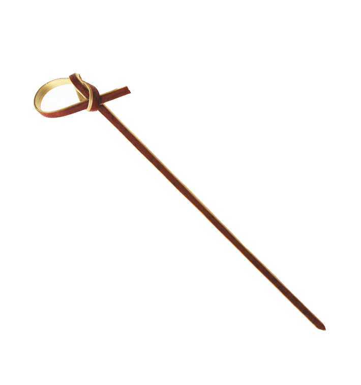 Spiedi di Bambu Decorato Cappio Rosso 10cm (250 Pezzi) Spiedi di Bambu Decorato Cappio Rosso 10cm (250 Pezzi)