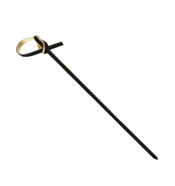Spiedi di Bambù Decorato Cappio Nero 10cm (2.500 Pezzi) Spiedi di Bambù Decorato Cappio Nero 10cm (2.500 Pezzi)