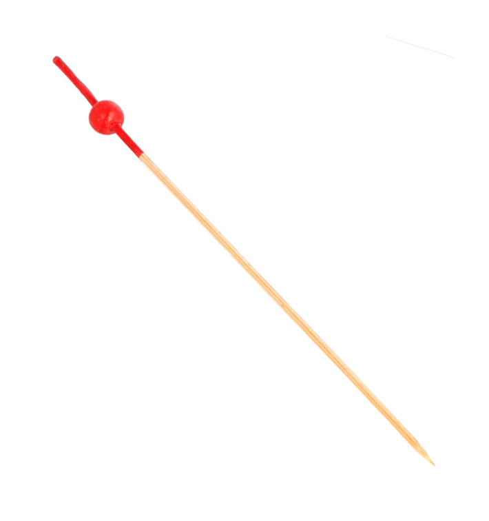 Spiedi di Bambu Ball Rosso 120mm (100 Pezzi) Spiedi di Bambu Ball Rosso 120mm (100 Pezzi)