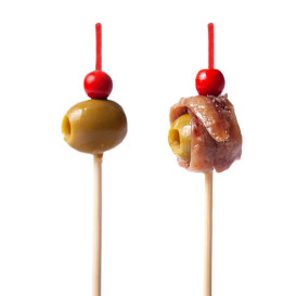 Spiedi di Bambu Ball Rosso 120mm (100 Pezzi)