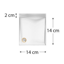 Sacchetti in Polietilene con chiusura a pressione 14x14cm G200 (100 Pezzi)