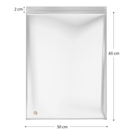 Sacchetti in Polietilene con chiusura a pressione 50x65cm G300 (50 Pezzi)