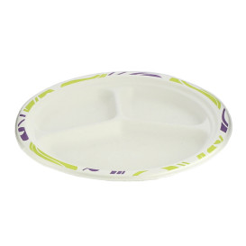 Piatto di Carta Chinet Flavour a 3 Scomparti 260 mm  (135 Pezzi)