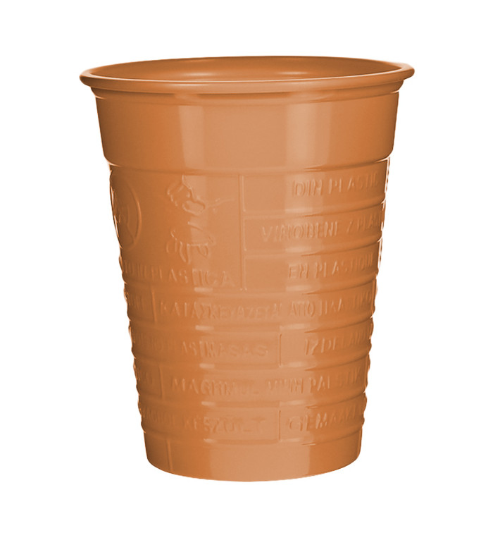 Bicchiere di Plastica PS Arancione 200ml Ø7cm (50 Pezzi) Bicchiere di Plastica PS Arancione 200ml Ø7cm (50 Pezzi)