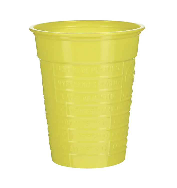 Bicchiere di Plastica PS Giallo 200ml Ø7cm (1.500 Pezzi) Bicchiere di Plastica PS Giallo 200ml Ø7cm (1.500 Pezzi)