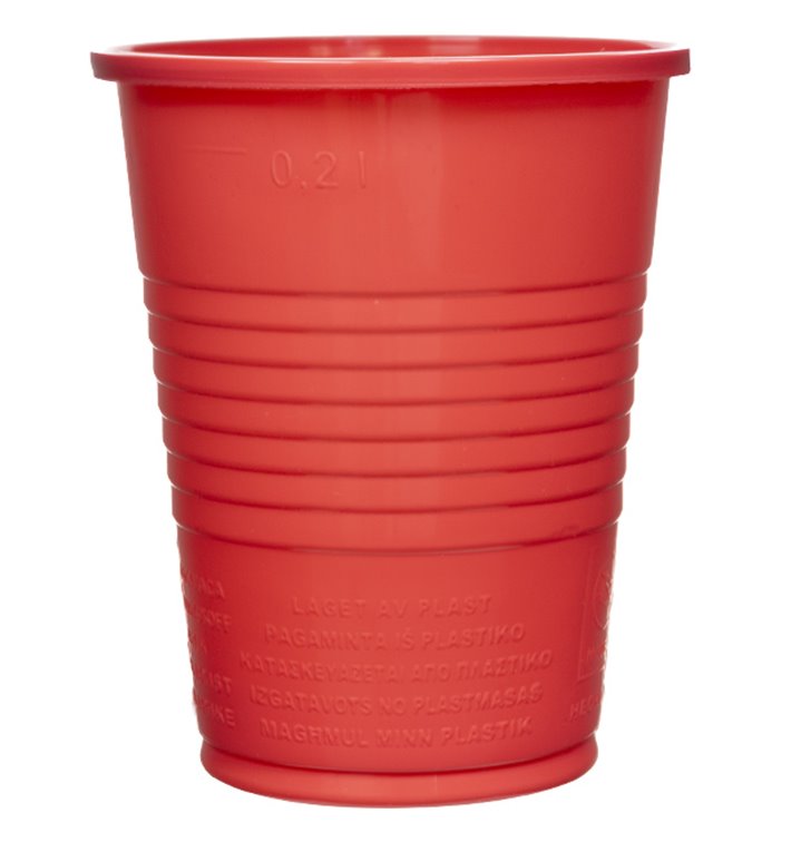 Bicchiere di Plastica PS Rosso 200ml Ø7cm (50 Pezzi) Bicchiere di Plastica PS Rosso 200ml Ø7cm (50 Pezzi)