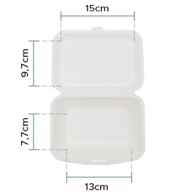 Contenitori Canna da Zucchero Bianco 18x12,5x7cm (600 Uds)