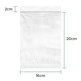 Sacchetti in PE Chiusura Zip e Tasca 16x22+20cm G200 (100 Pezzi)