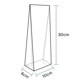 Sacchetti di Polipropilene BOPP Base Quadrata 10x30+6cm G160 (100 Pezzi)