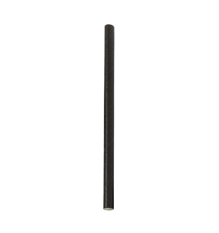 Cannucce di Carta Dritta Nera Ø8mm 14cm (6.000 Pezzi) Cannucce di Carta Dritta Nera Ø8mm 14cm (6.000 Pezzi)