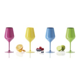 Calice Riutilizzabile da Vino Tritan Rosa 470ml (6 Pezzi)