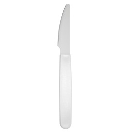 Coltello Riutilizzabile Durevole PP Bianco 18,5cm (6 Pezzi)