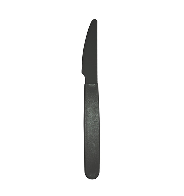 Coltello Riutilizzabile Durevole PP Antracite 18,5cm (6 Pezzi) Coltello Riutilizzabile Durevole PP Antracite 18,5cm (6 Pezzi)