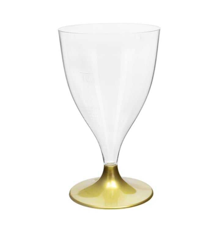 Calice Plastica Vino Gambo Oro 200ml 2P (20 Pezzi) Calice Plastica Vino Gambo Oro 200ml 2P (20 Pezzi)