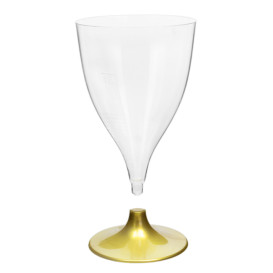 Calice Plastica Vino Gambo Oro 200ml 2P (400 Pezzi)