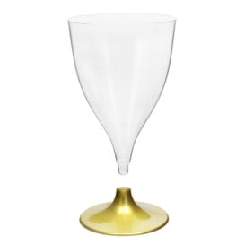Calice Plastica Vino Gambo Oro 200ml 2P (20 Pezzi)
