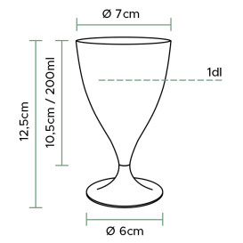 Calice Plastica Vino Gambo Oro 200ml 2P (400 Pezzi)