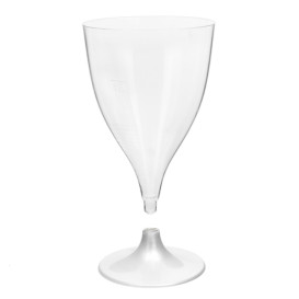 Calice Plastica Vino Gambo Bianco 200ml 2P (20 Pezzi)