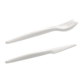 Set Posate Cartone Kraft Forchetta e Coltello (50 Pezzi)