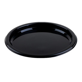 Piatto di Plastica Tondo Nero 23 cm (25 Pezzi)