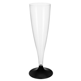 Calice Riutilizzabile PS Piede Nero Cava 140ml 2pz (400 Pezzi)