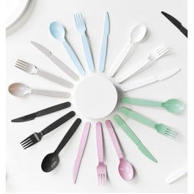 Cucchiaio Riutilizzabile Durevole PP Antracite 18,5cm (6 Pezzi)