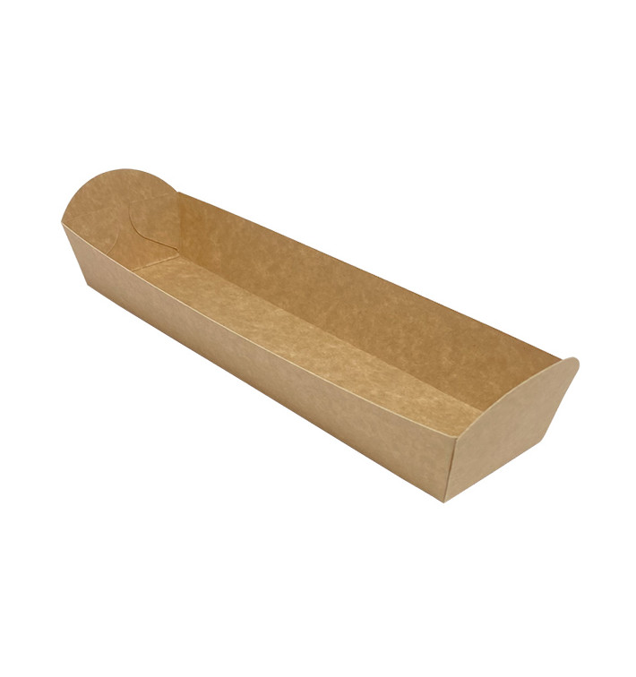 Vassoio Kraft per Baguette 500ml 24,8x6cm (500 Uds) Vassoio Kraft per Baguette 500ml 24,8x6cm (500 Uds)