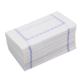Tovagliolo di Carta "Zigzag" Bianco Decorato 14x14cm (250 Pezzi)