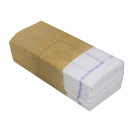 Tovagliolo di Carta "Zigzag" Bianco Decorato 14x14cm (250 Pezzi)