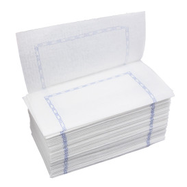 Tovagliolo di Carta "Zigzag" Bianco Decorato 14x14cm (250 Pezzi)