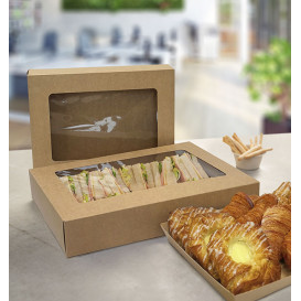 Scatola da asporto Kraft con Finestra 41,9x26,7x7,1cm (50 Pezzi)