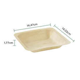 Piatto di Legno quadrado 14,1x14,1x2,5cm (25 Pezzi)