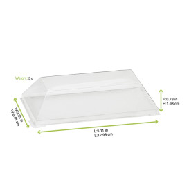 Coperchio di Plastica PET 13x6,5cm (100 Pezzi)