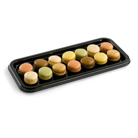 Vassoio Plastica Rettangolare Nero 35X16 cm (50 Pezzi)