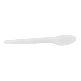 Cucchiaino di Cartone Rigido Bianco 13cm (50 Pezzi)