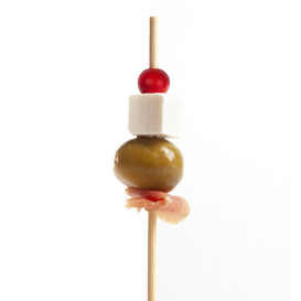Spiedi "Big Ball" di Bambu Rosso 12,5cm (1.200 Pezzi)