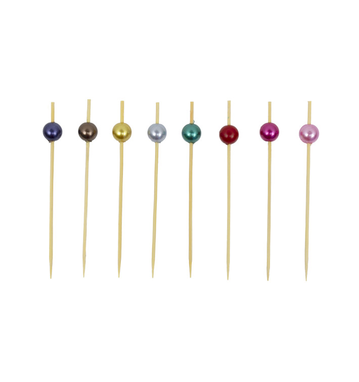 Spiedi di Bambù “Perla” Assortimento 9cm (100 Pezzi) Spiedi di Bambù “Perla” Assortimento 9cm (100 Pezzi)