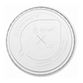 Coperchio in PLA Biodegradabile con foro a Croce per Bicchiere Ø7cm (50 Pezzi)