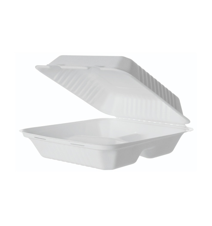 Contenitori Canna da Zucchero + PLA Bianco 3S 23x23x7,5cm (200 Pezzi) Contenitori Canna da Zucchero + PLA Bianco 3S 23x23x7,5cm (200 Pezzi)
