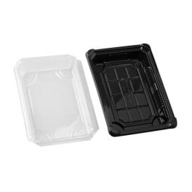 Imballaggi e Coperchio Sushi PLA Nero 13,0x18,0 cm (100 Pezzi)