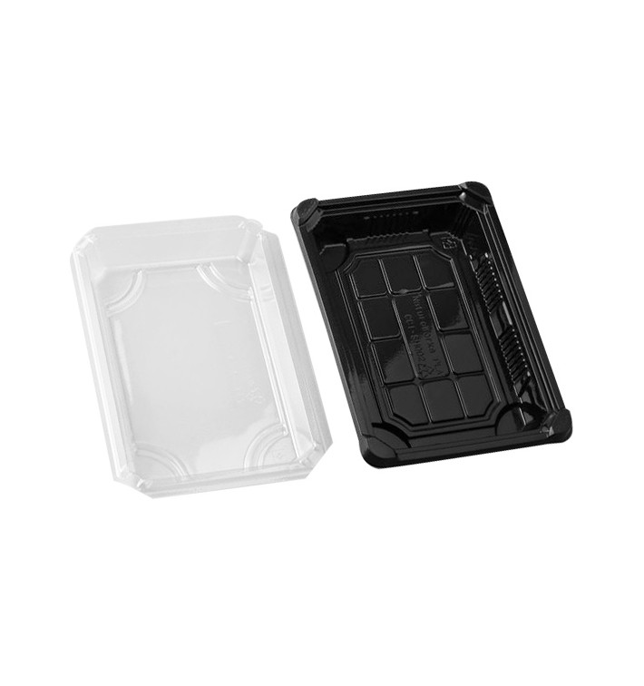 Imballaggi e Coperchio Sushi PLA Nero 13,0x18,0 cm (100 Pezzi) Imballaggi e Coperchio Sushi PLA Nero 13,0x18,0 cm (100 Pezzi)