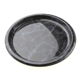 Piatto di Plastica Tondo Marmo 23 cm (25 Pezzi)