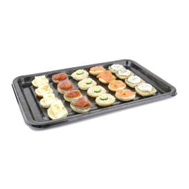Vassoio Plastica Rettangolare Marmo 55x37 cm (5 Pezzi)