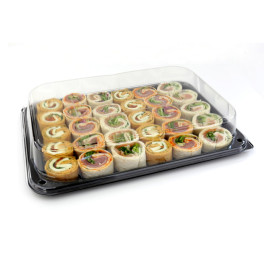 Vassoio Plastica Coperchio Nero 35x24 cm (25 Pezz)